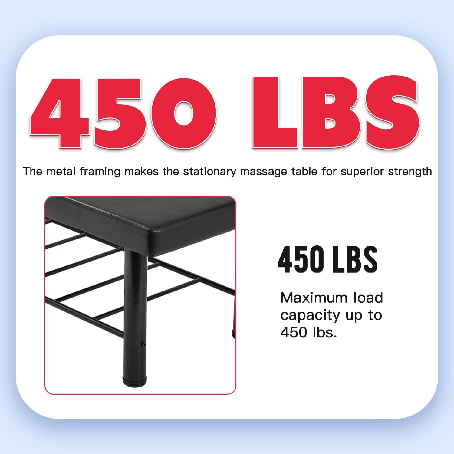 Heavy Duty Massage Bed Salon Table with Memory Foam for Physical Therapy, Black