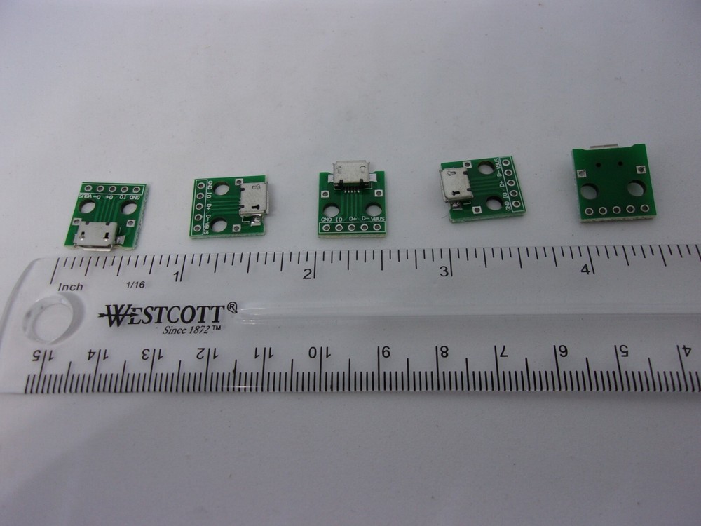 5 Pcs Pack MICRO USB to DIP Adapter 5 Pins Type B Socket PCB Prototype Board Lot