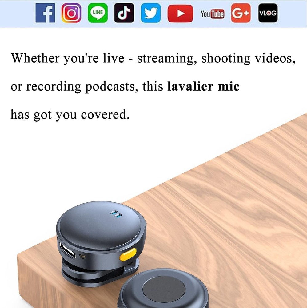 Wireless Lavalier Microphone Lightning Plug & Play, Omnidirectional Type C