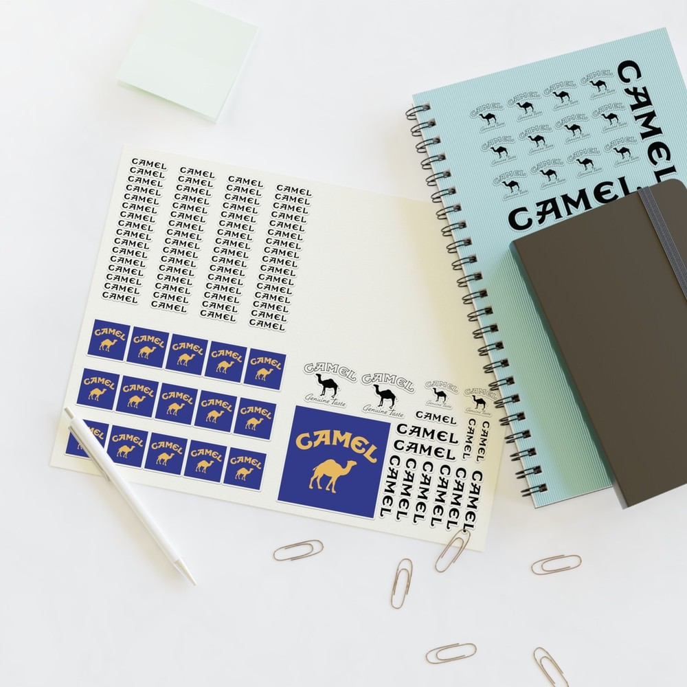 Camel Cigarette Logo Sticker Decal Sheet Variety Sizes