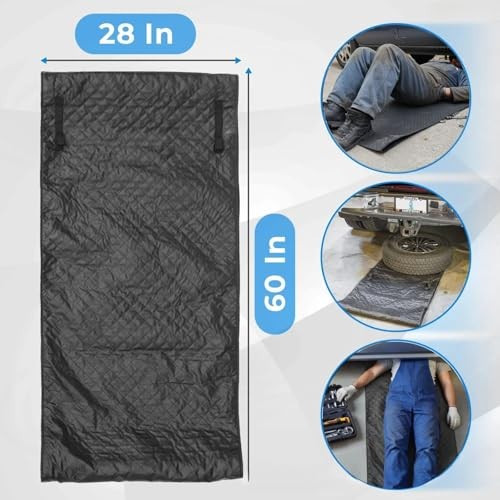 60''x28'' Rolling Creeper Mat with Storage Bag, Foldable Two-Layer Automotive