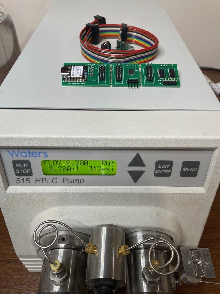 Controller hardware for Waters 515 HPLC Pump, DIY converter, python scripts