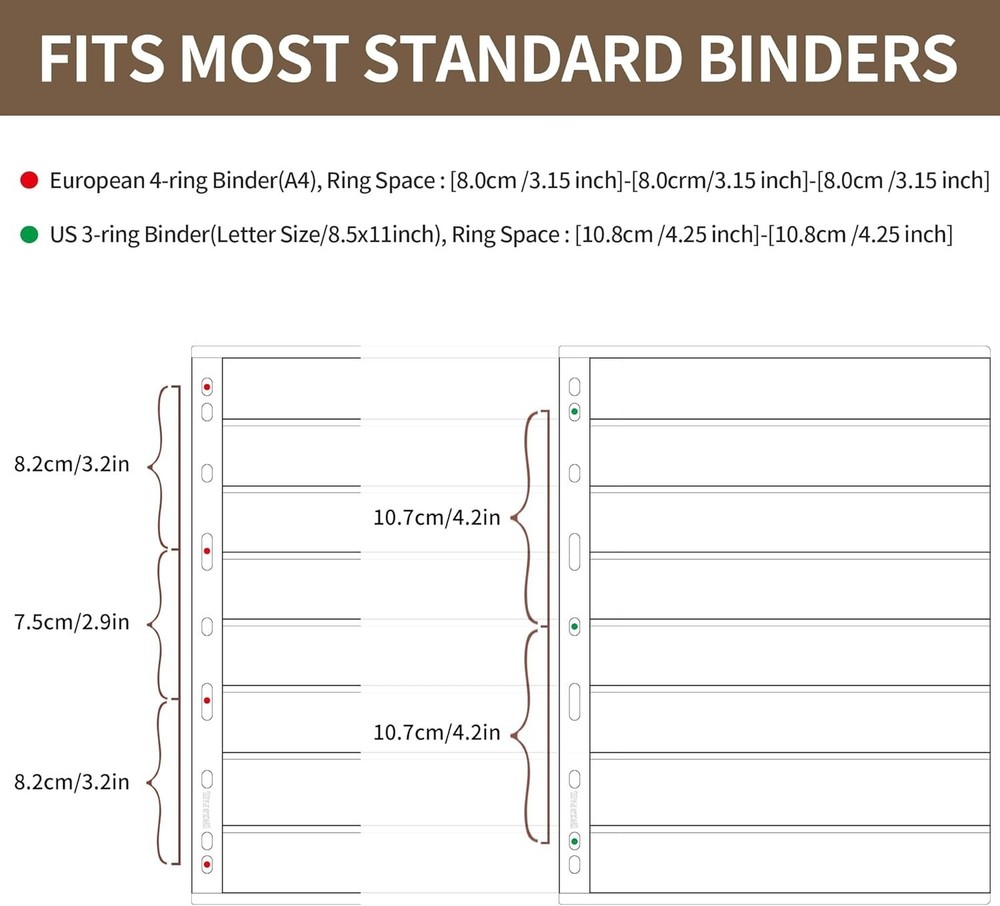 10 Sheets Postage Stamp Collecting Inserts, 80 Pockets Clear Stamp Album Page...