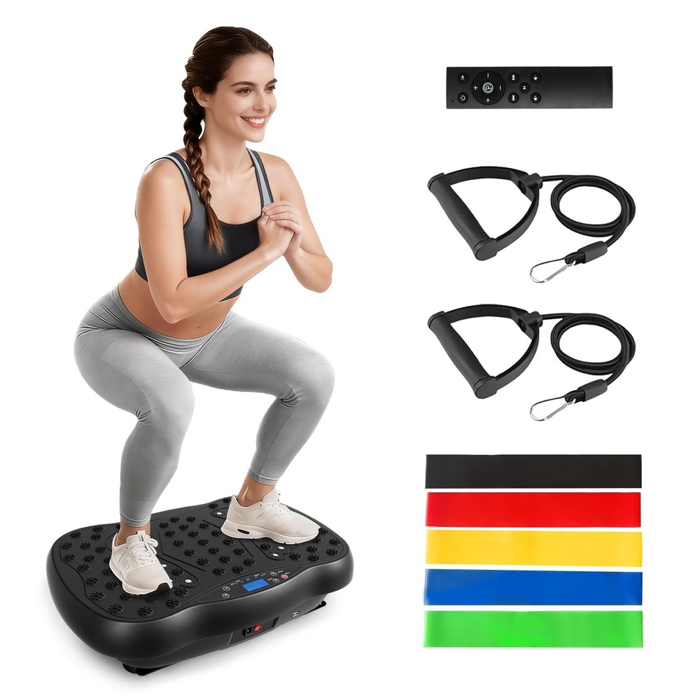 Vibration Plate Exercise Machine, 10 Auto Modes/200-Levels Vibrating Plate fo...