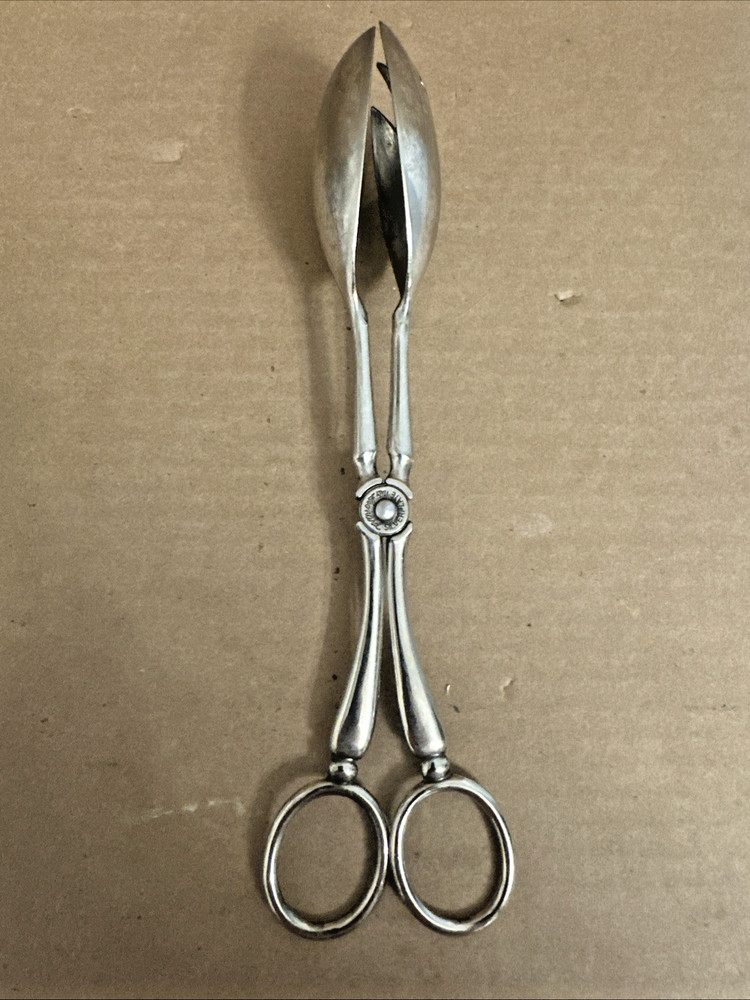 Vintage Leonard Silverplate Gourmet Scissor Salad Serving Tongs Italy Italian