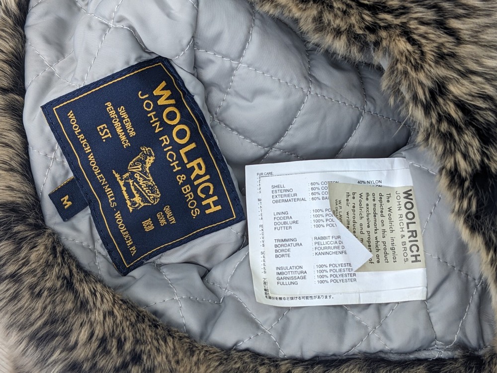 Woolrich Rabbit Fur Trim Hat Natural