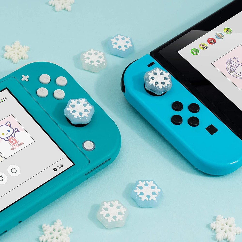 GeekShare Transparent Snow Thumb Grip Cap Nintendo Switch & Lite & Switch Oled
