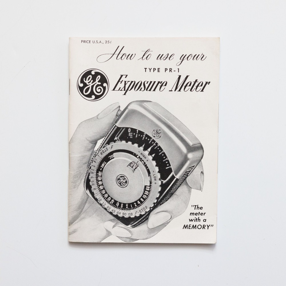 GE Exposure Meter Type PR-1 Manual Instructions Booklet