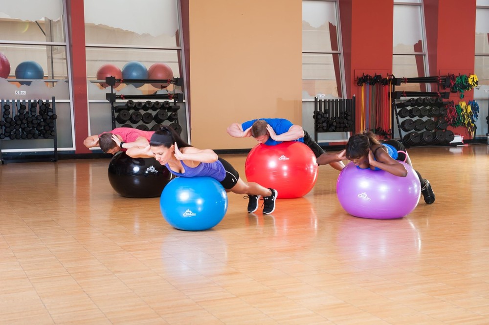 Black Mountain Products Static Strength Exercise Stability Ball with Pump,...