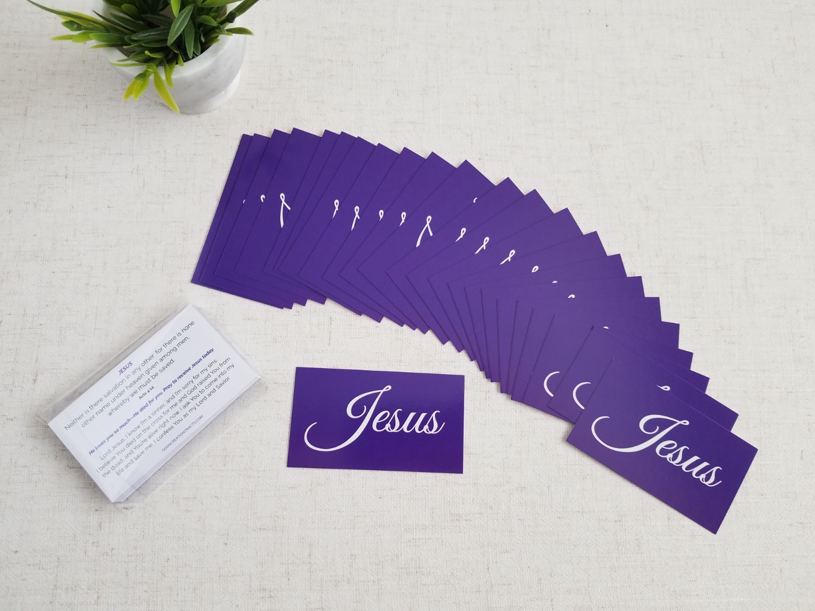 Jesus Gospel Tracts – 50 Salvation Cards (Acts 4:12, 2-Pack) – Evangelism – Free