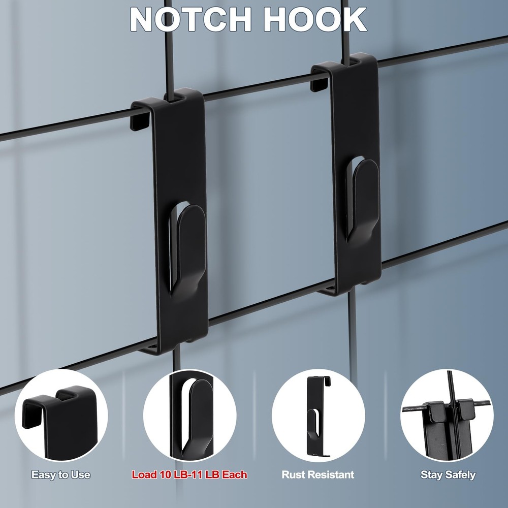 60 Pcs Grid Hooks for Wall, Grid Wall Picture Hooks Gridwall Shelf Accessorie...