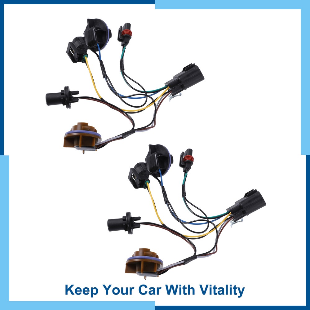 Pack (2) Headlight Socket Wiring Harness for Chevy Tahoe 2007-2014