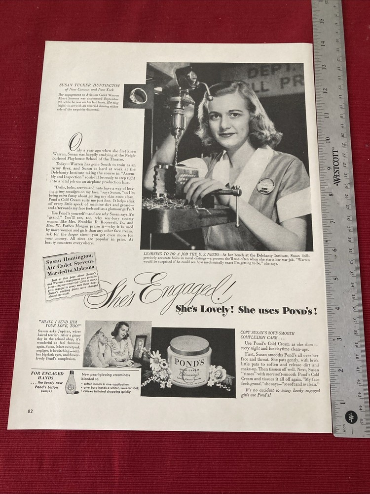 Pond’s Cold Cream WWII 1940’s Print Ad