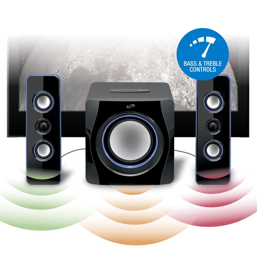 iLive Electronics Bluetooth Speaker System with Built-in Subwoofer, 7.28 x 8....