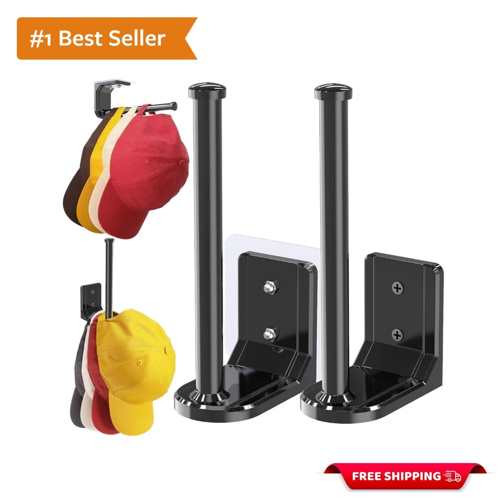 Compact and Stylish Wall-Mounted Hat Hooks - Maximum Weight Capacity 30 lbs