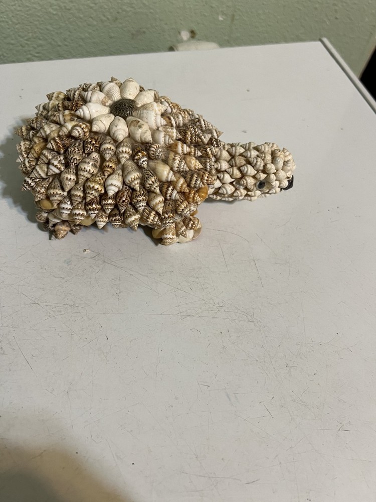 Large turtle figure made with Seashells