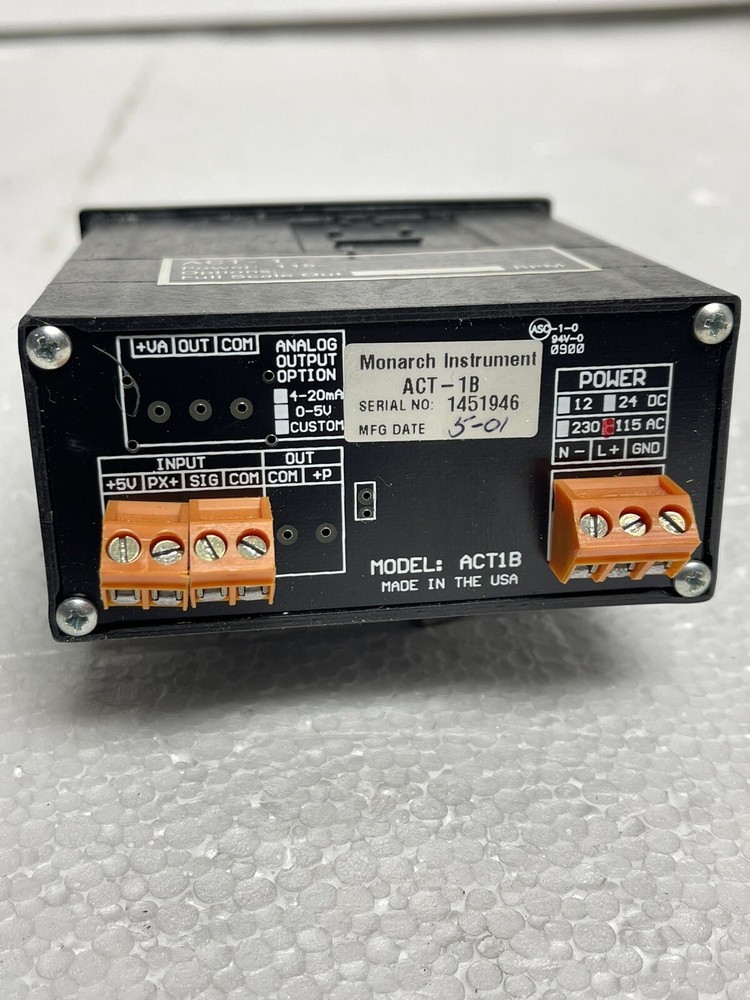 MONARCH Panel Mount TACHOMETER ACT - 1B