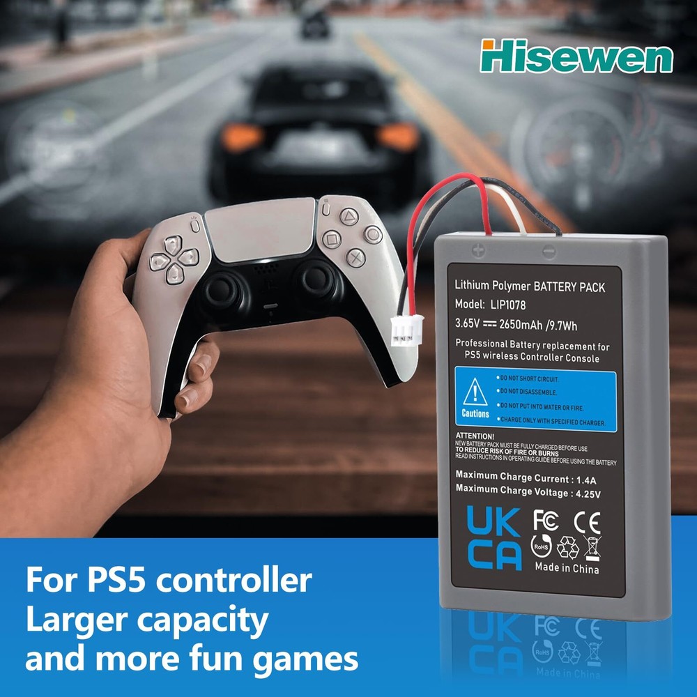 PS5 Controller Battery, 2650mAh LIP1708 Replacement Battery for Sony Playstat...
