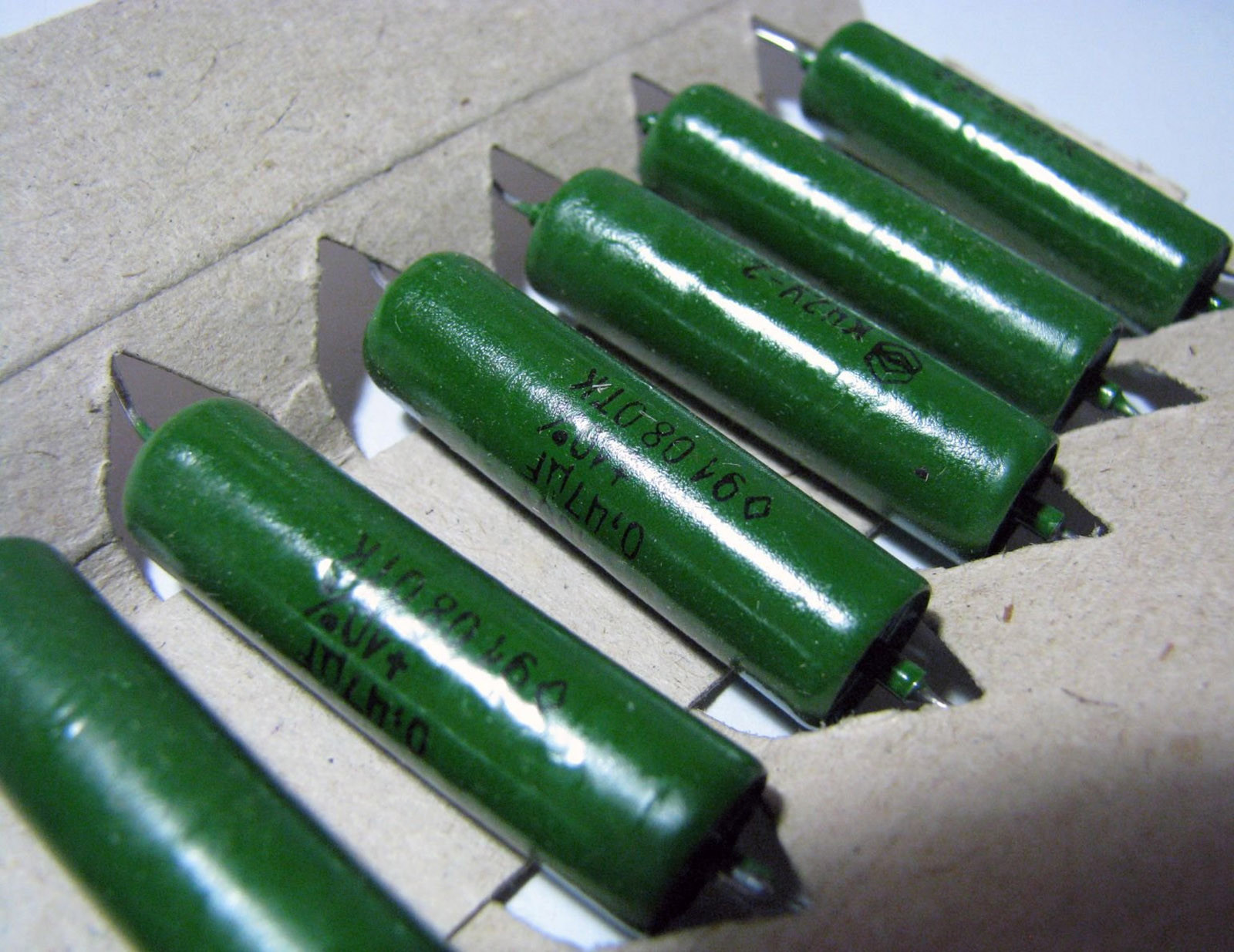 4pcs K42Y-2 PIO Capacitors 0.1uF .1uF 500V Audio USSR NOS