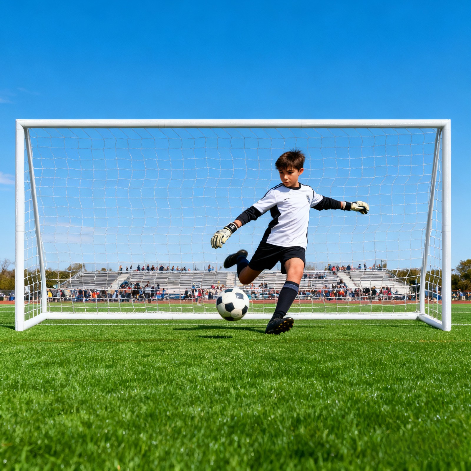 Portable Soccer Goal 12'x6' PVC Frame Soccer Net for Backyard Football Training