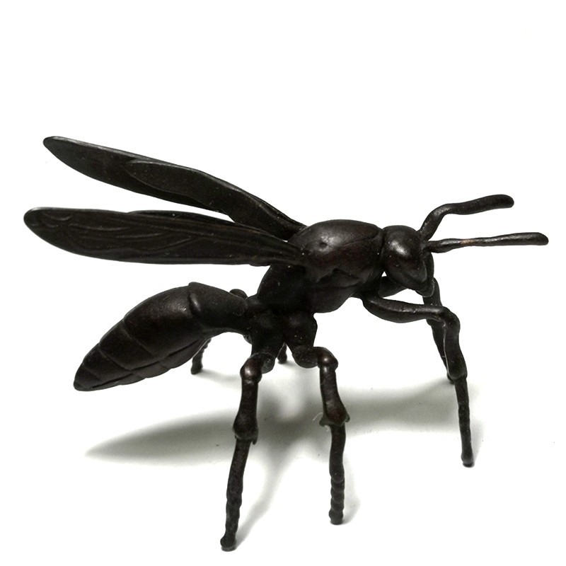 2.2 Inch Old Chinese Bronze Carving Wasp Hornet Figurine Statue Gift Collection
