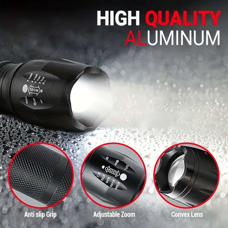99000000 Lumen Super Bright LED Tactical Flashlight Rechargeable LED Work Lights