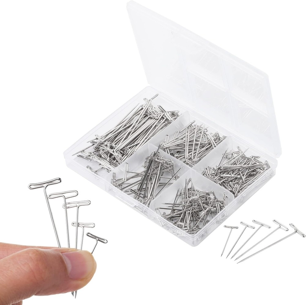 Durable T-Pins Box: 220 Count with Assorted Sizes for Crafting & Office Use