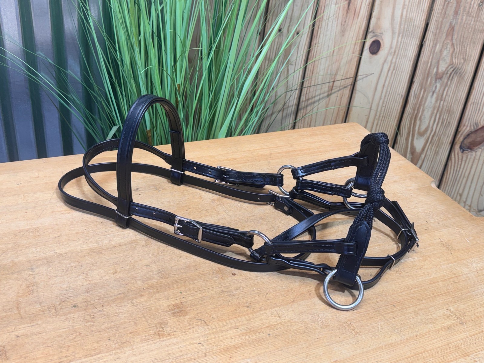 Two Horse Tack BETTER THAN LEATHER Sidepull Bitless Bridle with Rope Noseband