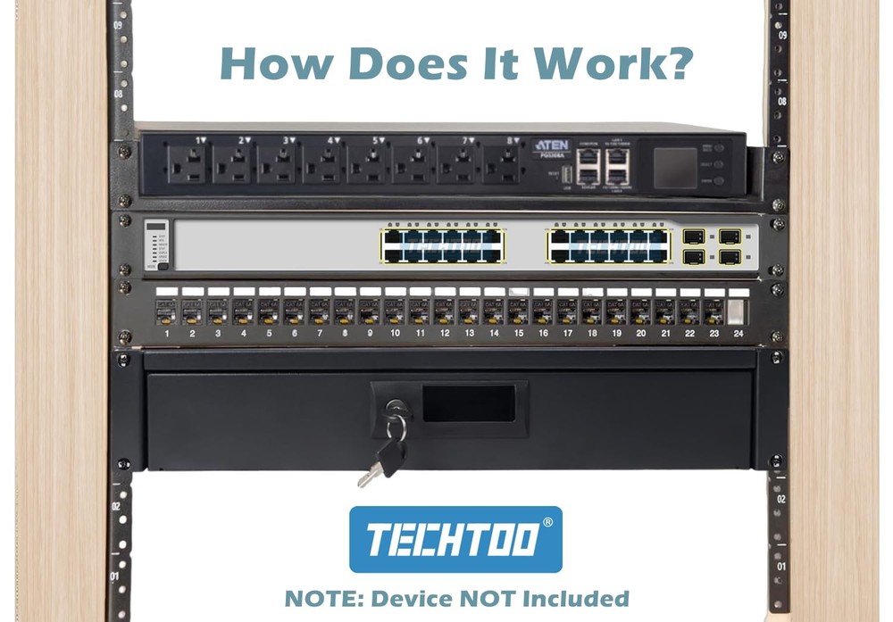 9U Vertical Rack Rail Pair DIY Kit with Hardware for Network Equipment/Server...