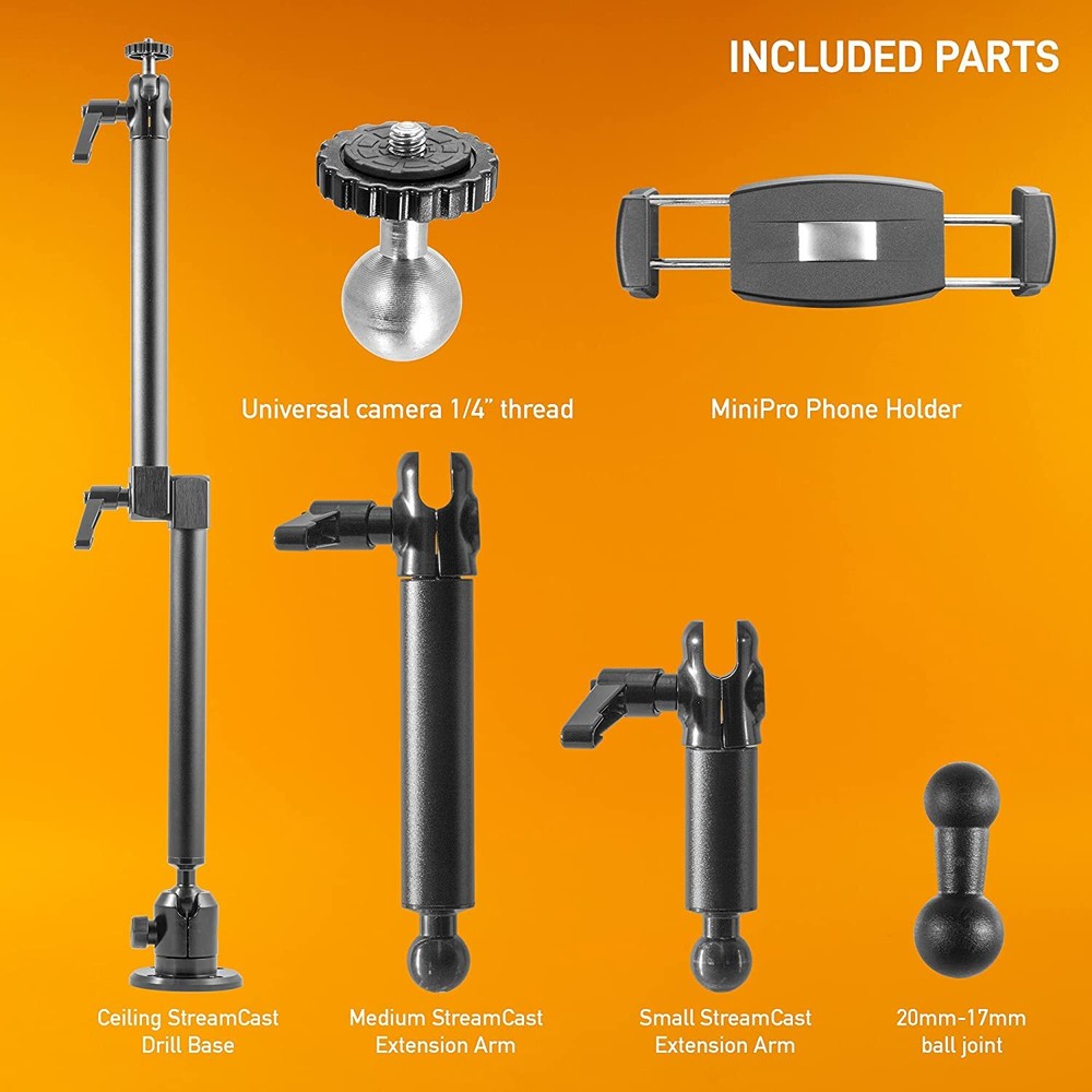 iBOLT Stream-Cast Overhead Ceiling / Wall-Metal Multi-Angle Drill Base Mount