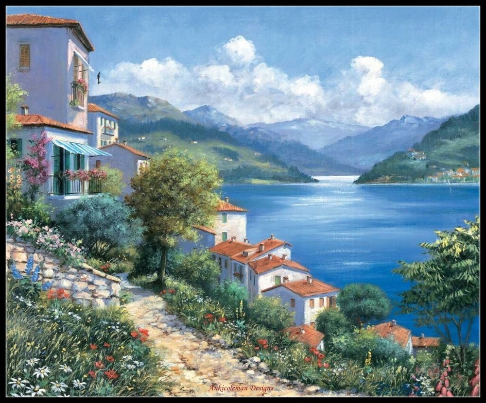 Chart Needlework Crafts DIY - Counted Cross Stitch Patterns - Holiday View