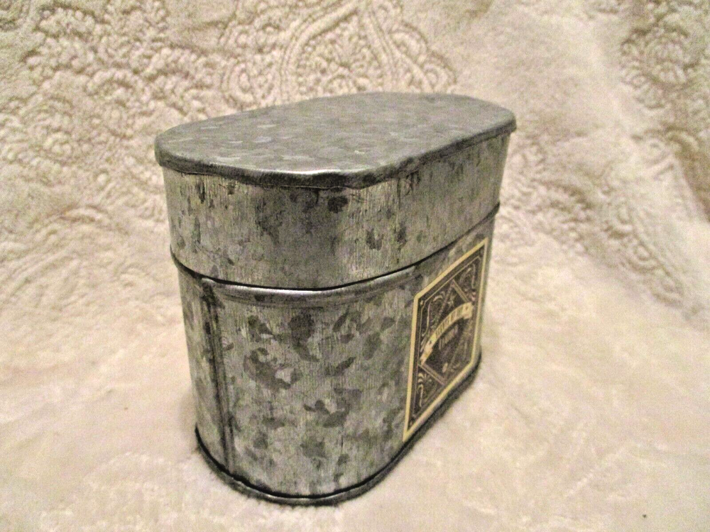 Galvanized Empty Oblong Shape Candle Container~NO CANDLE~EMPTY