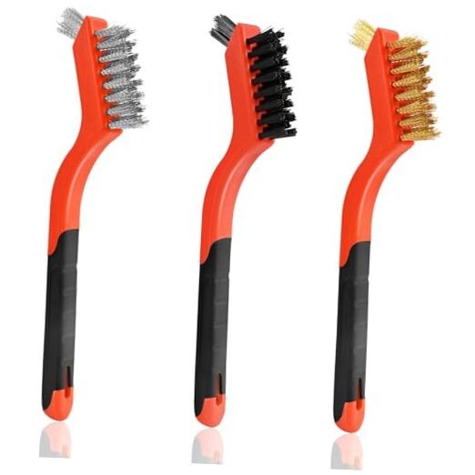 Wire Brushes for Cleaning Rust, Upgrade Wire Brush Set - Brass/Stainless 3pcs