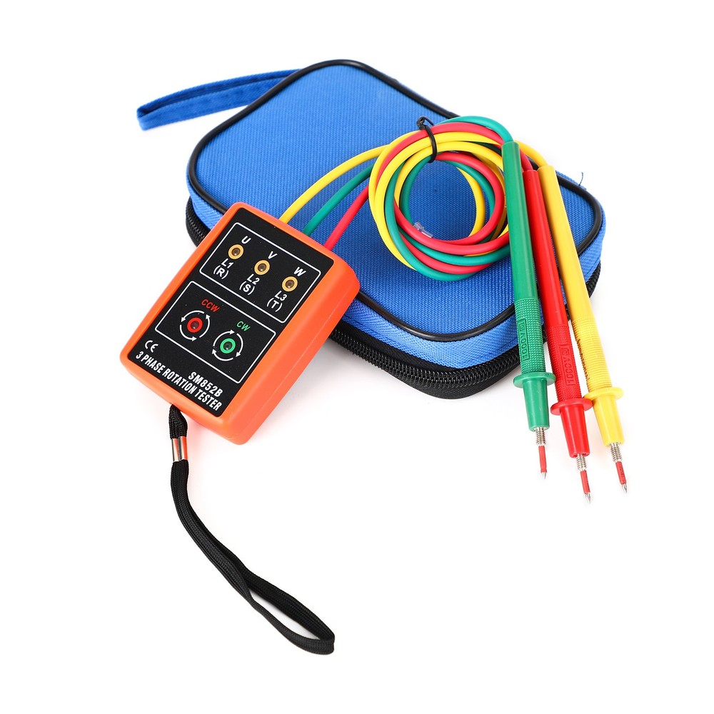 3 Phase Sequence Rotation Tester LED Indicator Detector Meter Checker SM852B