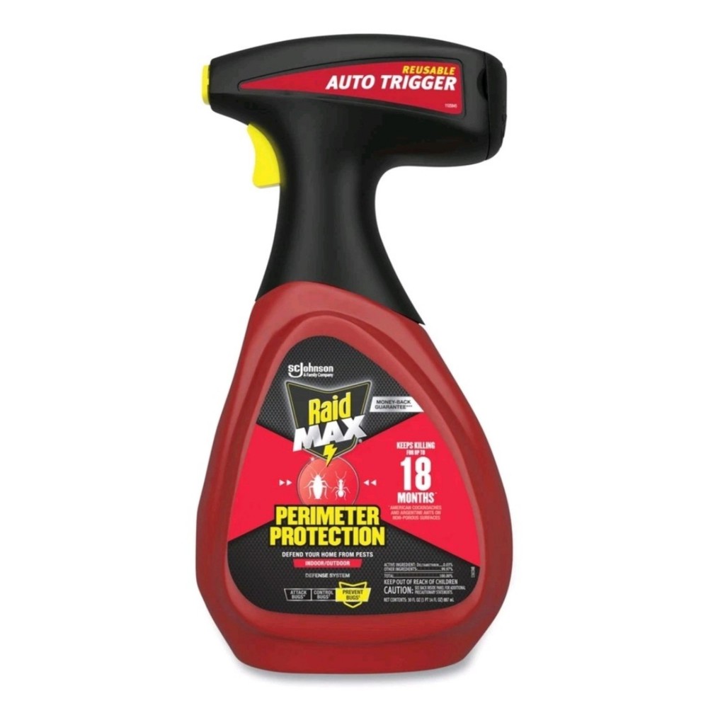 Raid Max Perimeter Protection 30oz Auto Trigger Bug Spray 2 Pack 18 Mo Treatment