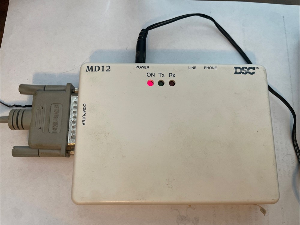 DSC MD12 Programming Modem With Power Supply And Serial Computer Cable - Used