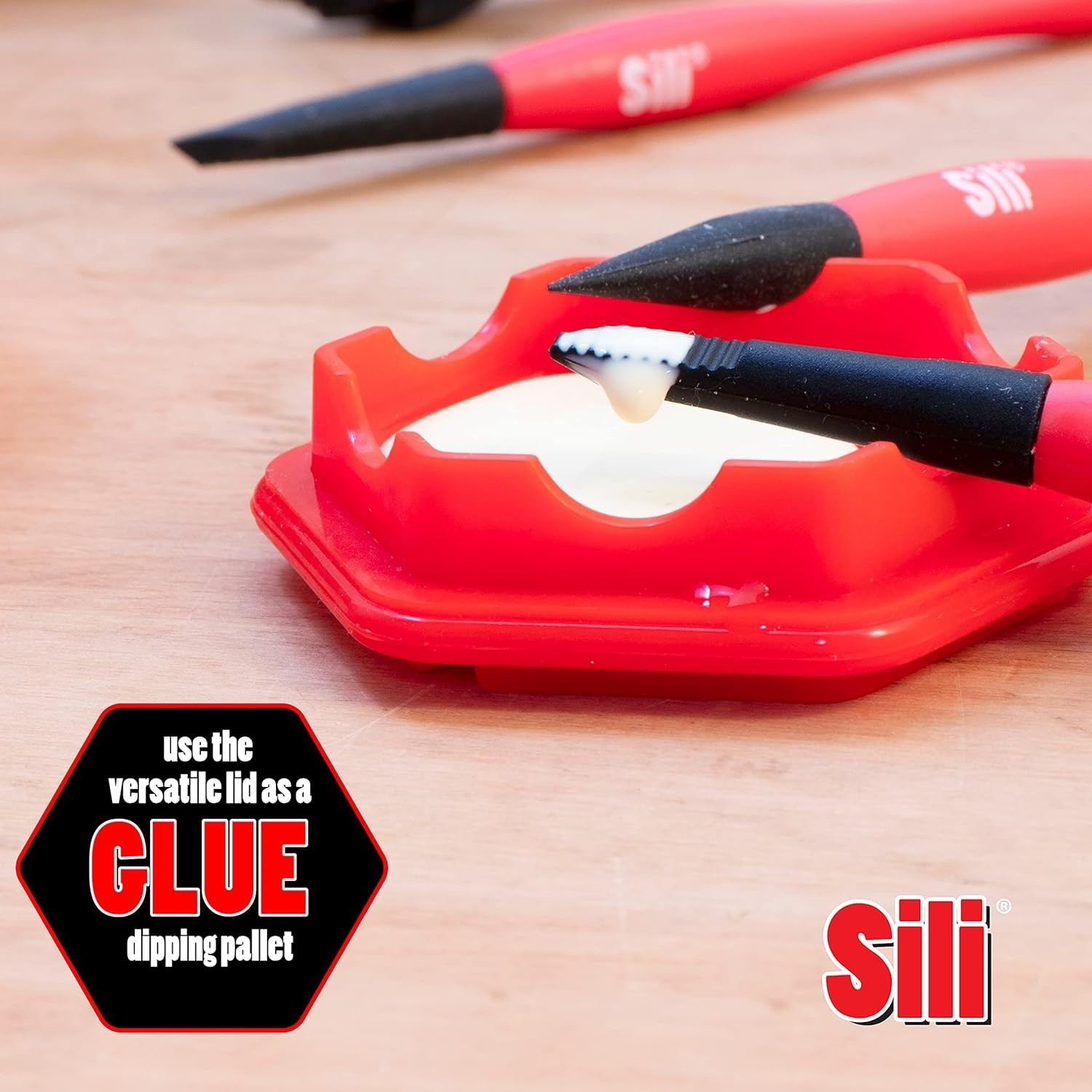 Sili Non-Stick Micro Silicone Glue Brush Wood Glue Applicator Set | Fine