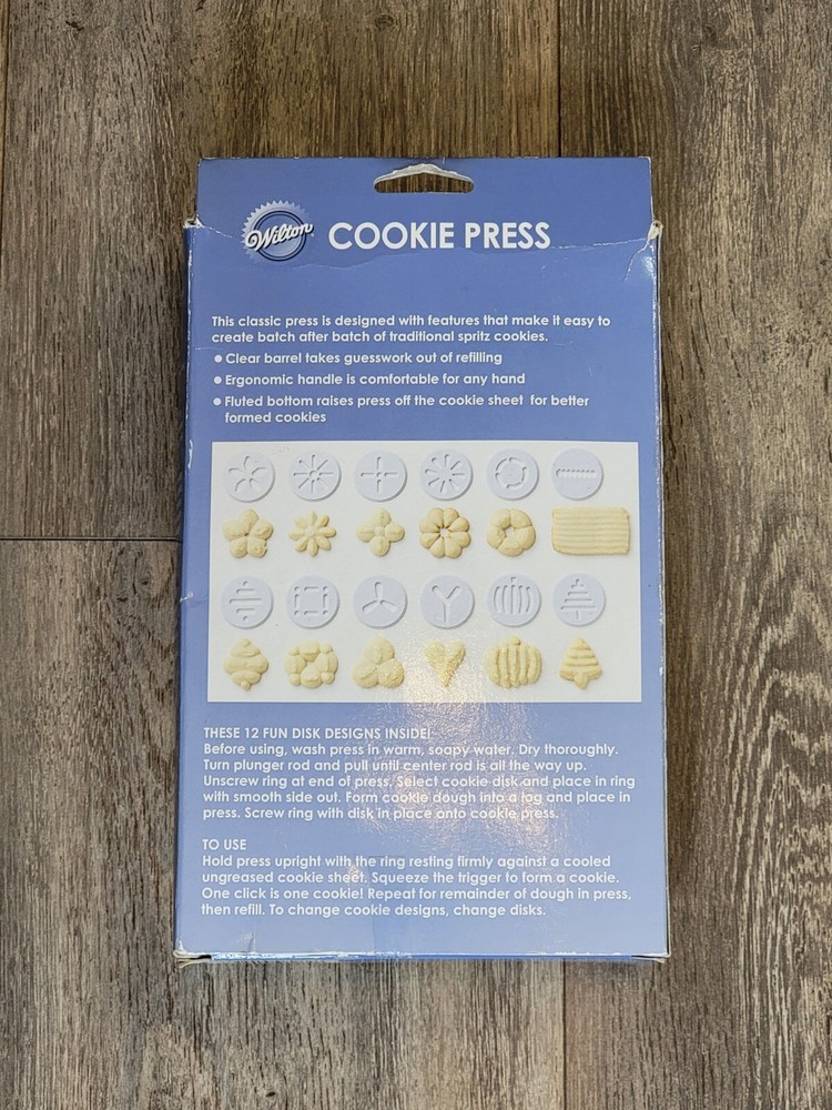 Wilton Cookie Press With 12 Shape Disks Ergonomic Handle