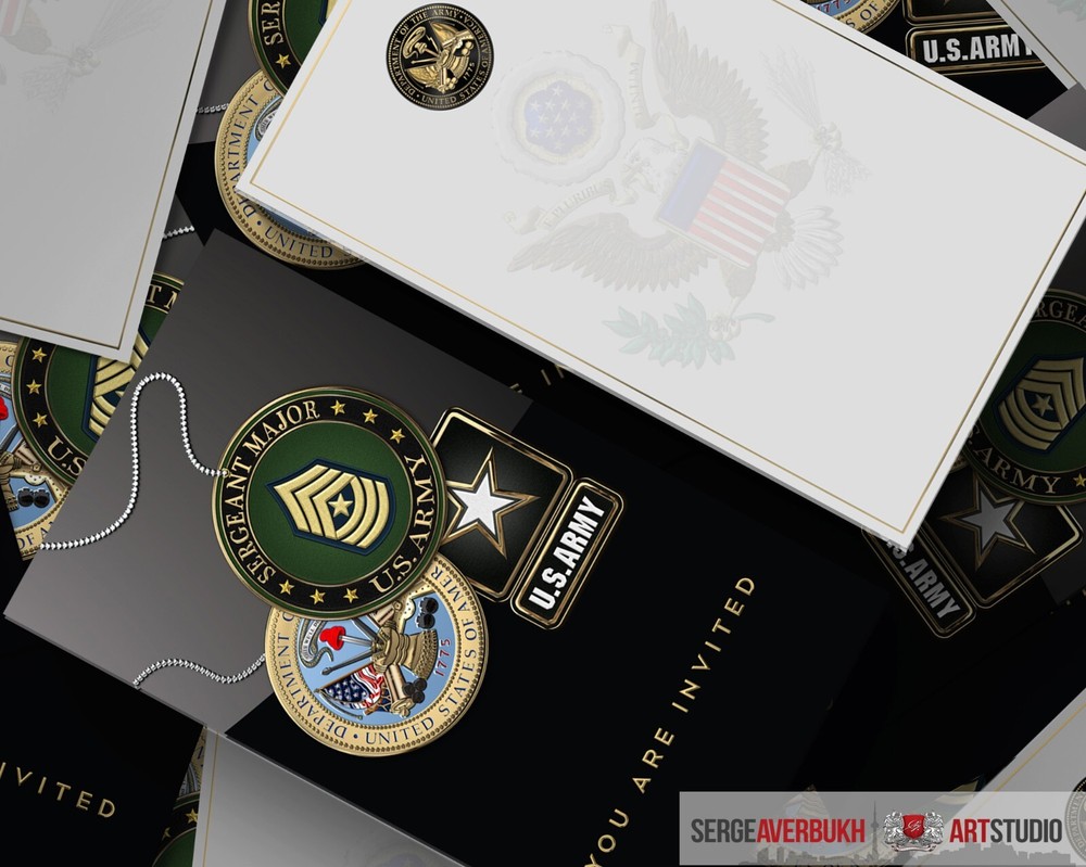 Customizable US Army Sergeant Major 5x7 Invitation Template DIGITAL DOWNLOAD