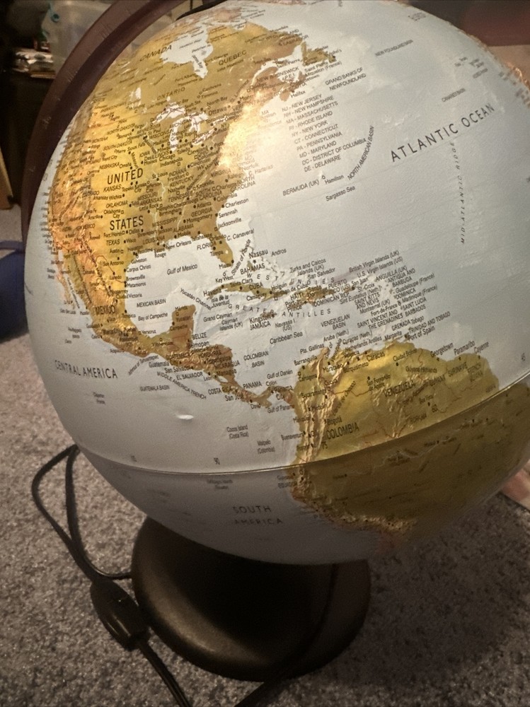 illuminated world globe