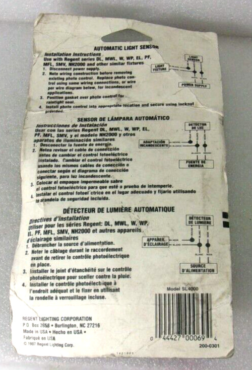 REGENT SL4000 Automatic Light Sensor - New