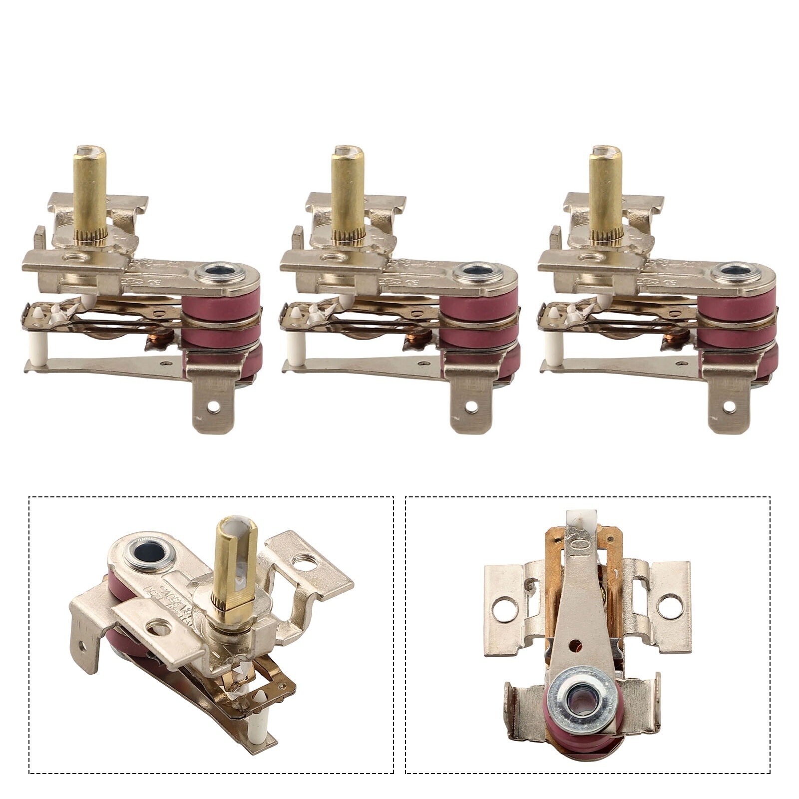 3pcs Adjustable Thermostat Temperature Switch AC 250V 16A for Electric Heater