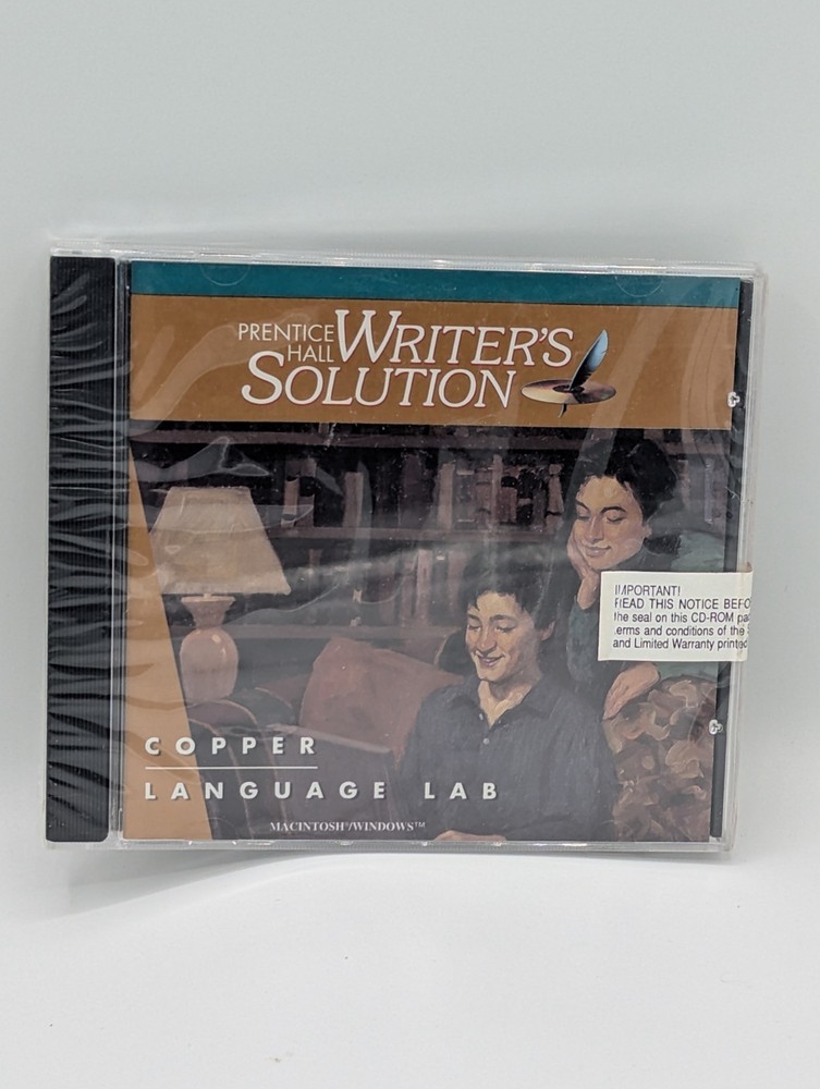 Vintage Prentice Hall Writer's Solution Copper Language Lab CD Software New