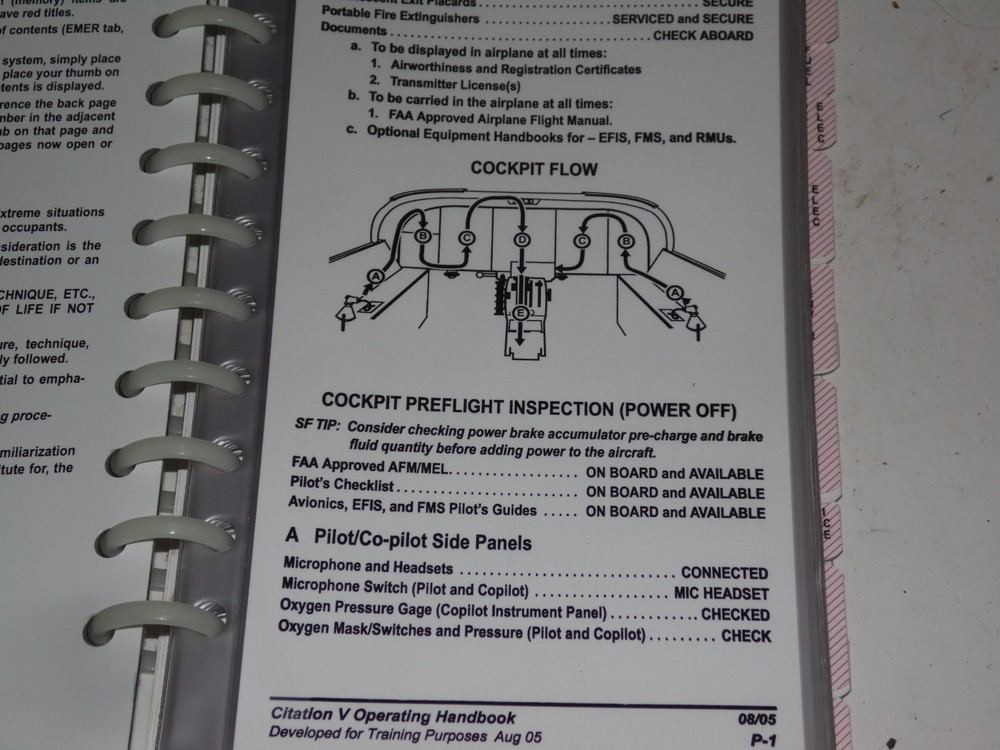 CAE Citation V Operating Handbook 2005