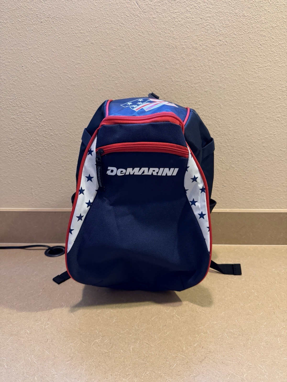 DeMarini Voodoo Junior Baseball Backpack USA Stars Red White Blue NEW NWT
