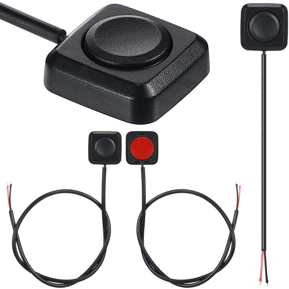 LEIFIDE 4 Pcs Momentary Push Button Switch 12v 24v Surface Mount Mini Black