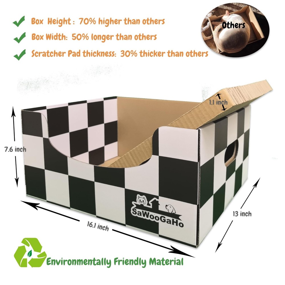 Extra Large Cat Cardboard Scratcher Double Sided Pad