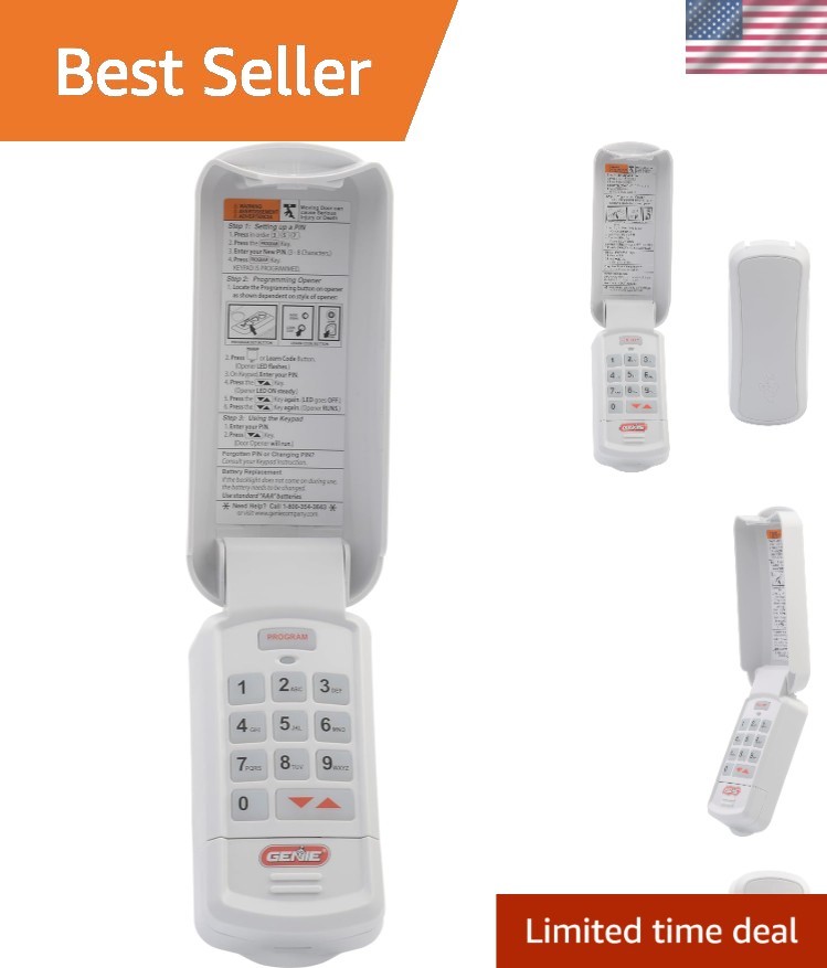 Intellicode Compatible Garage Door Wireless Keypad - Easy Access with Backlight