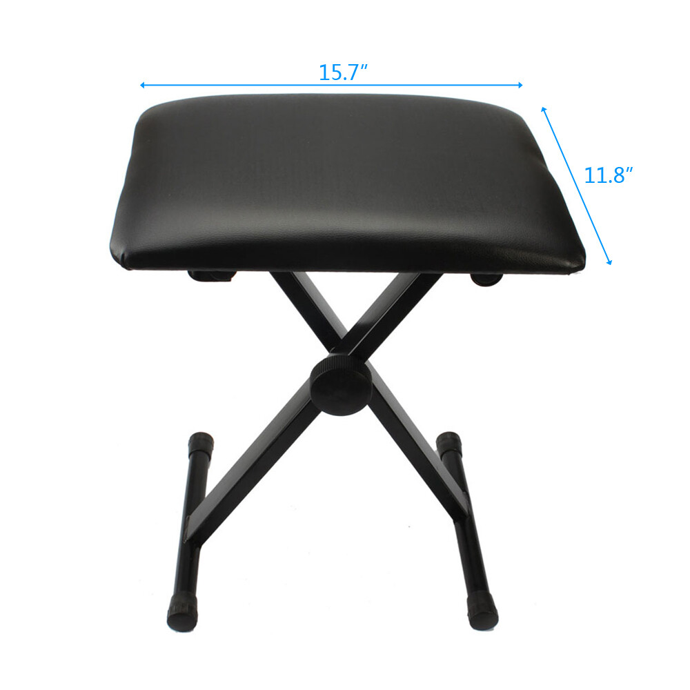 Hot Sale Adjustable Folding Piano Bench Stool Seat Black US