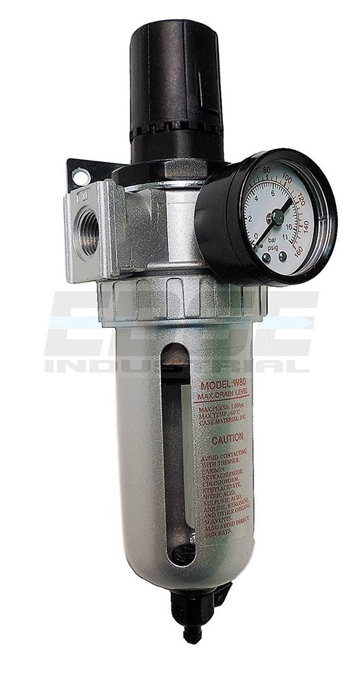 1/2" COMBO AIR PRESSURE REGULATOR WATER TRAP PARTICULATE FILTER FOR COMPRESSOR